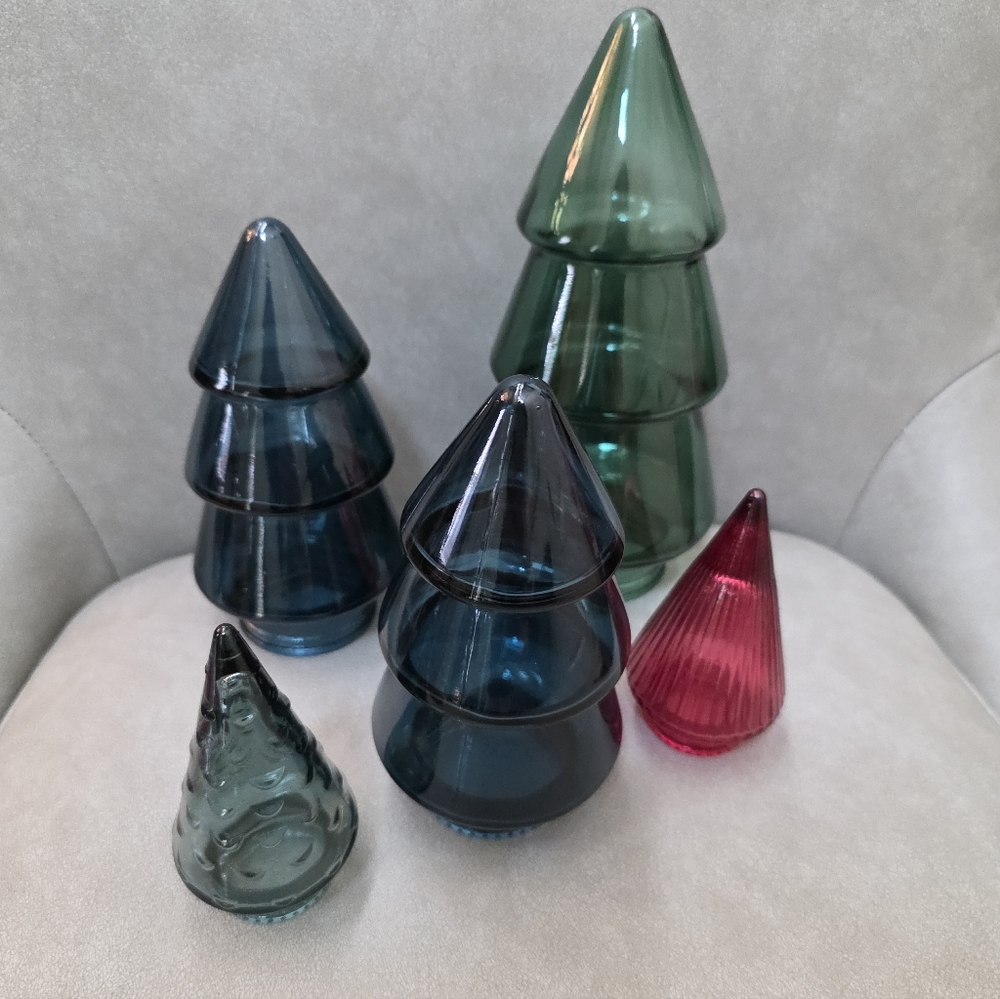 Bullseye's Playground Glass Christmas Trees Pink Blue Green Target Dollarspot